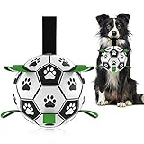 Hetoo Interaktives Hundespielzeug, Fußball, mit Greif-Laschen, langlebige Hundebälle für kleine und mittelgroße Rassen, Wasserspielzeug, geeignet für drinnen und draußen
