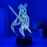 Anime Lampe Xiao Genshin Impact Figur Nachtlicht 3D Illusion Spiel Licht für Schlafzimmer Dekor LED-Licht Atmosphäre Nachttisch Kinder Fernbedienung XTBB