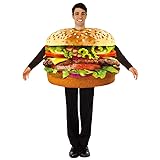 thematys Burger Kostüm Fastfood Hamburger einteiliger Überwurf Verkleidung für Erwachsene in Einheitsgröße - Verkleidung für Karneval, Mottowoche & Cosplay (Burger Style1)