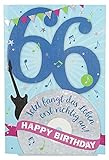Depesche 5698.085 Glückwunsch-Karte mit Musik zum 66. Geburtstag, originelle Geburtstagskarte mit passendem Spruch und Innentext, inkl. Umschlag, 17,5 x 12 cm