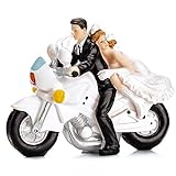 DekoHaus Tortenfigur Brautpaar- auf einem Motorrad 11,5 cm Tortenaufsatz Tortendeko Hochzeit PF33