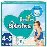 Pampers Baby Windeln Größe 4-5, Splashers, 11 Stück, Einweg-Schwimmwindeln, Für Sicheren Schutz Im Wasser