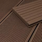 HORI BPC Terrassendiele Braun | Terrassenplatten | beidseitig verwendbar | Terrassenboden | Dielen | BPC Holzfliesen | Terrasse Garten Balkon | Vollprofil | Dielenlänge: 2900 x 145 x 20