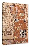 Gustav Klimt - Die Umarmung als Leinwandbild / Größe: 80x60 cm / Wandbild / Kunstdruck / fertig bespannt