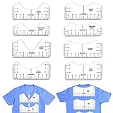 T-Shirt Machen Lineal DIY T-Shirt Ausrichtung Werkzeuge T-Shirt Template Sewing Rundhals Kleidung Lineal Vinyl Vorlage Guide Schablonen-Lineal Lineale Leitfaden Aufbringen Von Und Sublimations Designs