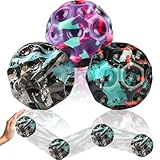 LOVICVKEM 3 Stück Jump Ball, Moon Ball, Mehrfarbig Space Sprungball, Super High Bouncing Lightweight Springen Ball, Space Ball Moonball, Jumpball, Hohe Bounce-Loch-Ball, Bouncing Ball, zum Stressabb