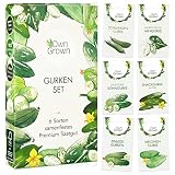 Gurken Samen Set: 6 Sorten Gurken Saatgut mit Freilandgurken Samen, Einlegegurken Samen, Minigurke Samen – Samen Gemüse Samen, OwnGrown Gurke S