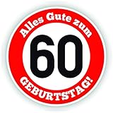 Werbeagentur Finkbeiner Geburtstagstagschild Verkehrszeichen 60 Jahre auf 3mm Hartschauplatte / Schild Geburtstag