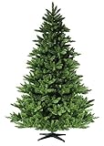 RS Trade® HXT 19001 künstlicher Weihnachtsbaum 210 cm (Ø ca. 146 cm ) mit 1910 Spitzen und Schnellaufbau Klapp-Schirmsystem, schwer entflammbar, unechter Tannenbaum inkl. Metall Christbaum Ständer