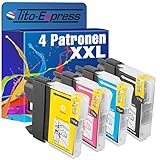 Tito-Express PlatinumSerie 4 Patronen XXL kompatibel mit Brother LC-980 XL | DCP 145 C 160Series 163C 165C 167C 190Series 195C 197C 365CN 370Series 373CW 375CW 377CW MFC 250C