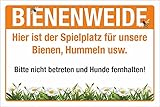 WERBEPUNKT. Schild Bienenweide Hummeln Insekten Hinweis 3 mm Alu-Verbund 600 x 400 mm
