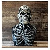 Skull Mask, Halloween Mask, Gruseliges Dekor Skelett Halloween Masken für Erwachsene, Horror Zombie Kostüm Schädel Kopf Prop für Erwachsene Party Cosplay (grau)
