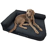 DILUMA Luxus Hundebett Valetta mit Kissen Größe M 100x80 cm für mittelgroße Hunde - orthopädisches Hundesofa mit abnehmbaren Bezug und Antirutschbeschichtung