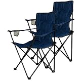 Nexos 2-er Set Angelstuhl Anglerstuhl Faltstuhl Campingstuhl Klappstuhl mit Armlehne und Getränkehalter praktisch robust leicht b