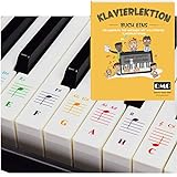 Farbige Klavier- und Keyboard-Aufkleber und vollständige Klavierlektionen mit farbigen Noten und Leitfaden für Kinder und Anfänger