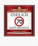 Aufkleber zum Geburtstag mit Text und Zahl - Endlich 70
