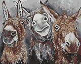 Malen Nach Zahlen Tier Esel Pferde DIY Ölgemälde Erwachsene Kits von Numbers Digital Vorgedruckte Ölgemälde auf Leinwand für Kinder Anfänger Home Haus Dekor, 40x50cm