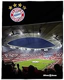FC Bayern München Große Decke Allianz Arena 150 x 200cm Fußball FCB Deutscher Rekord-Meister Mia san Mia Champions League Bundesliga weiche Kuscheldecke Wohndecke Fleecedecke Pass. zur Bettwäsche