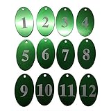 Sourcemall Zahlenanhänger mit Schlüsselring, Aluminiumlegierung 1-25 grün