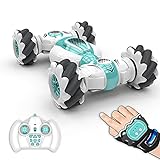 zhangsan 2.4GHz 4WD RC Stunt Car Remote Control Clock Gesture Sensor Deformable Electric Toy Cars Gift for Kids Boys Birthday