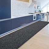 Floordirekt Küchenläufer Granada | Teppich-Läufer auf Maß für die Küche | Breite: 80 cm, viele Farben | Moderne & hochwertige Wohnteppiche (Anthrazit, 80 x 300 cm)