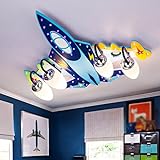 Ali Kinderzimmer Deckenlampe Jungen Kreative Flugzeug Lichter Schlafzimmer LED Augenschutz Mädchen Karikatur Raum Lichter/E14 * 3/4 (größe : 70*65*15CM)