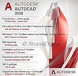Autodesk AutoCAD 2020 Windows / Mac | Digitale Software lizenz / 1 Jahr | Fenster | Express-Lieferung 24h | Enthält Anweisungen zum Software-Download