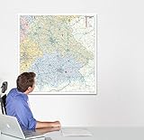 BACHER Postleitzahlenkarte Bayern Maßstab 1:350 000, Papierkarte gerollt: Die Postleitzahlenkarte Bayern beinhaltet 1- und 2-stellige Postleitgrenzen ... Verkehrswegenetz, Stadt- und Landkreise