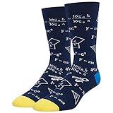Faderr 1 Paar Mathematische Herren-Socken mit mathematischer Formel, hohe Knöchel-Socken, Baumwolle, Sportsocken, perfekt für Outdoor und viele Anlässe, weich (dunkelblau)