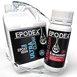 EPODEX® 2K Epoxidharz | Epoxy in Gießhöhe 0-2cm | Kunst, Handwerk und Epoxidharz Zubehör | Gießharz | Kunstharz | Resin | Glasklar oder in 40 Epoxidharz Farbe |Mengenrabatt