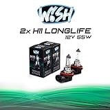 Wish® H11 LongLife 12V 55W PGJ19-2 Halogen Glühbirnen Lampen Scheinwerferlampen Nebelscheinwerfer E1 Prüfzeichen (H11 LongLife Doppelpack)