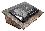 LaserArt24 Granit Grabstein, Grabplatte oder Grabschmuck mit dem Motiv Hund-gg16s und Ihrem Foto/Text und Daten