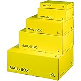 karton-billiger Mail-Box Versandschachtel, XS, S, M, L, XL in 3 Farben, 20Stück (XL - 460x333x174mm, gelb)