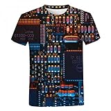 CHANYI Herren 3D Druck T-Shirt Platine 3D Gedruckt T Hemd Männer Frauen Sommer Casual Elektronische Chip Kurzarm Harajuku Streetwear T-Shirt