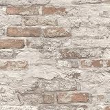 Grandeco Vliestapete Bruchstein Mauer Klinker Ziegelstein bricks terra beige A58101 Asp