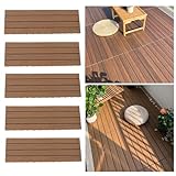5 x Kunststoff-Holzböden, wasserdicht und korrosionsbeständig, geeignet für Balkon, Garten, 30 x 90 cm