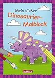 Mein dicker Dinosaurier-Malblock: Mit zusätzlichen Extras, wie Mandalas, Malen-nach-Zahlen & Geburtstagskarten | Für Kinder ab 4 Jahren