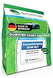Premium Rasensamen für Mähroboter 1 kg TEST SEHR GUT Made in Germany - Roboter Grassamen - Schnellkeimend und Vital - Selbstdüngend für pflegeleichten Garten