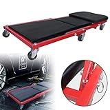 YINGXI 2-in-1 Werkstatt Rollbrett 150kg Werkstatthocker KFZ Montagerollbrett Werkstattliege Montageliege Rollliege 92x44x12cm Schwarz …