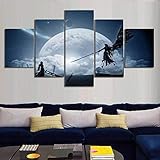 YFTNIPL Leinwand Wandbild 5 Teilig Leinwand Bilder Final Fantasy Gaming Wandkunst Wohnkultur Hd Druck 5 Stück Poster Modern Wand Aufhängen Mit Rahmen Wohnzimmer Dekoration Geschenk