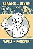 Fallout 4 Vault Forever - Game Videospiel Poster Plakat Druck - Grösse 61x91,5 cm + Wechselrahmen, Shinsuke® Maxi Aluminium schwarz
