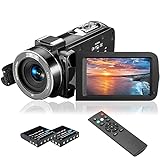Videokamera Camcorder, MELCAM 1080P 30FPS Vlogging Kamera für YouTube, Full HD IR Nachtsicht Camcorder 3-Zoll IPS-Bildschirm 16-facher Digitalzoom Digitalkamera mit Fernbedienung