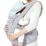 XIS&LHY 6-in-1-Baby-Carrier-Wrap, ergonomischer Baby-Hüft-Sicherheitsgurt für Neugeborene Kleinkind, passt Sich an das Säugling an, um das Shopping-Wanderung zu wandert,A