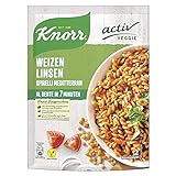 Knorr Activ Veggie Weizen-Linsen Spirelli Mediterran, 1 Beutel ( 1 x 143g )
