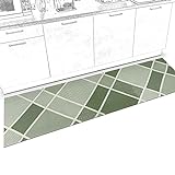 Teppich Läufer Flur, Schlafzimmer, Wohnzimmer | Fußmatte Küchenläufer Bodenmatte rutschfest waschbar Grün 50 x120cm Neuheit 2022