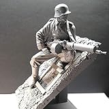 FCBEL 1/16 2. Weltkrieg Militärthema Deutscher Maschinengewehrschütze Resin Soldat Modell (mit Szene) unmontiert und unbeschichtet ungefärbter Modellbausatz / Y0972