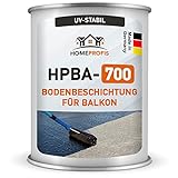 Home Profis® HPBA-700 seidenmatte UV-beständige 1K Bodenfarbe (100m²) für Balkon & Terrasse in RAL 9010 (Reinweiß) – Wasserdichte Bodenbeschichtung, Bodenlack für Außen, diffusionsgeschlossen