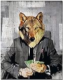 Leinwand Malerei Der Wolf Moderne Popkultur Leinwand Wandkunst Wolf der Wall Street Bürokunst Bildlimit für Wohnkultur Neujahrsgeschenke