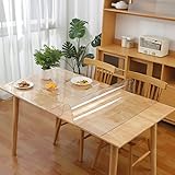 Ever Fairy Tischdecke Transparent Tischfolie 3.0 mm PVC Tischschutz Tischmatt Küche Esszimmer Holz Möbel Schutzabdeckung (70 X 110 cm)