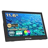 ZFTVNIE 11,6' tragbarer Monitor 1366 * 768P HD Externer Monitor tragbarer Bildschirm für Laptop/PCs/PS4/PS5/Switch, mit integriertem Ständer/Lautsprecher/HDMI/Type-C Anschluss